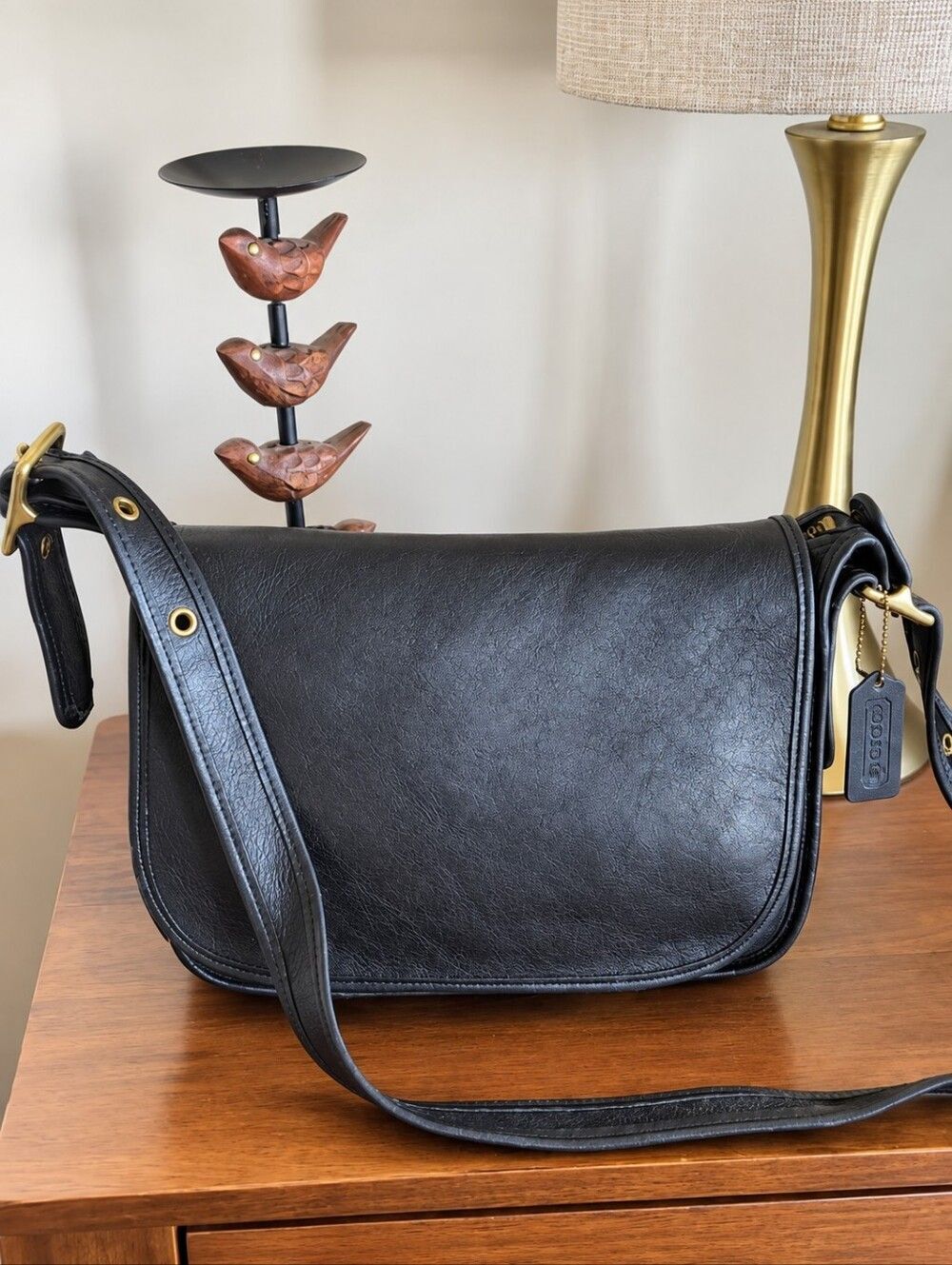 Vintage Coach Patricia's Legacy Black Leather Lux 🖤 Crossbody Bag 9951